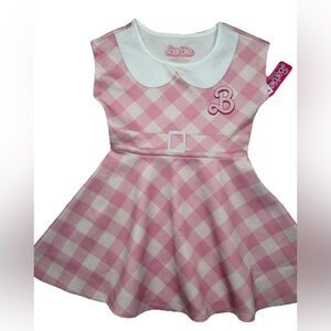 Barbie Movie Pink Dress Girl’s Kids Soft Stretchy Pull On Dress choose size